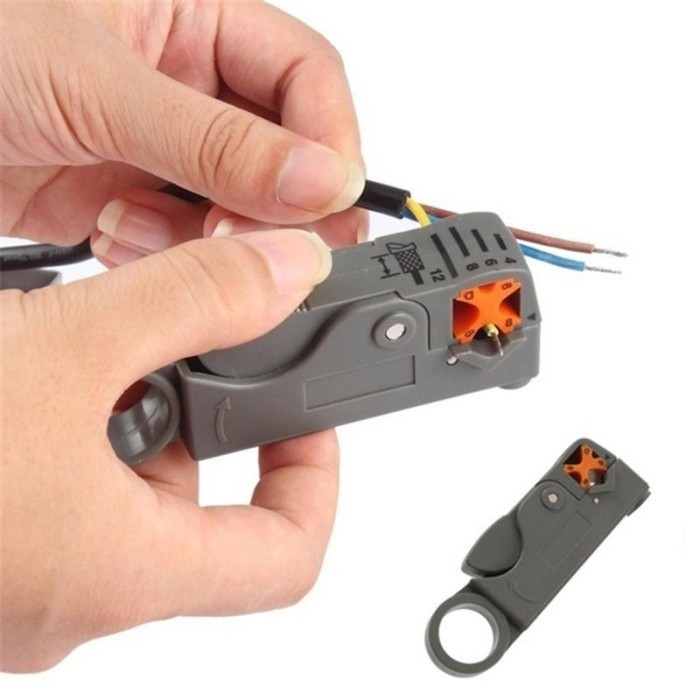 ------] Double Blades Adjustable Automatic Wire Coaxial Stripper Cutter