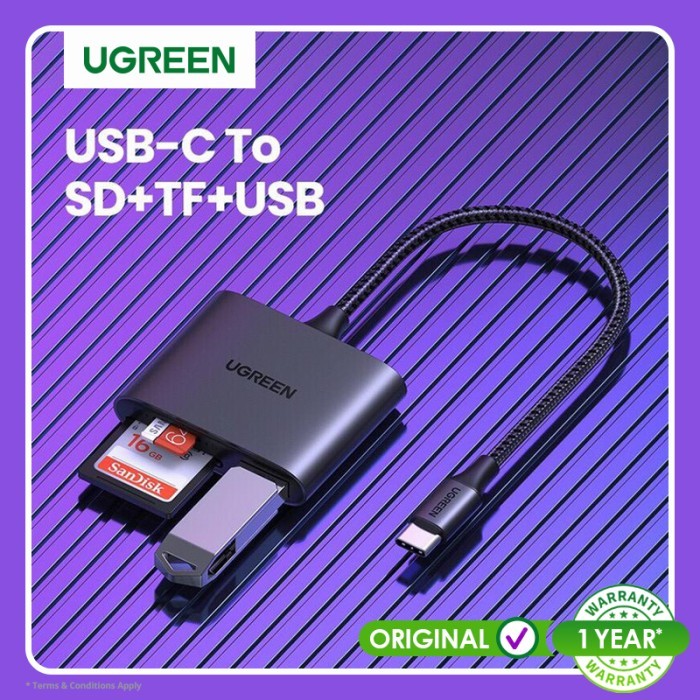 Ugreen USB C Multifunction Card Reader Adapter Grey 80798