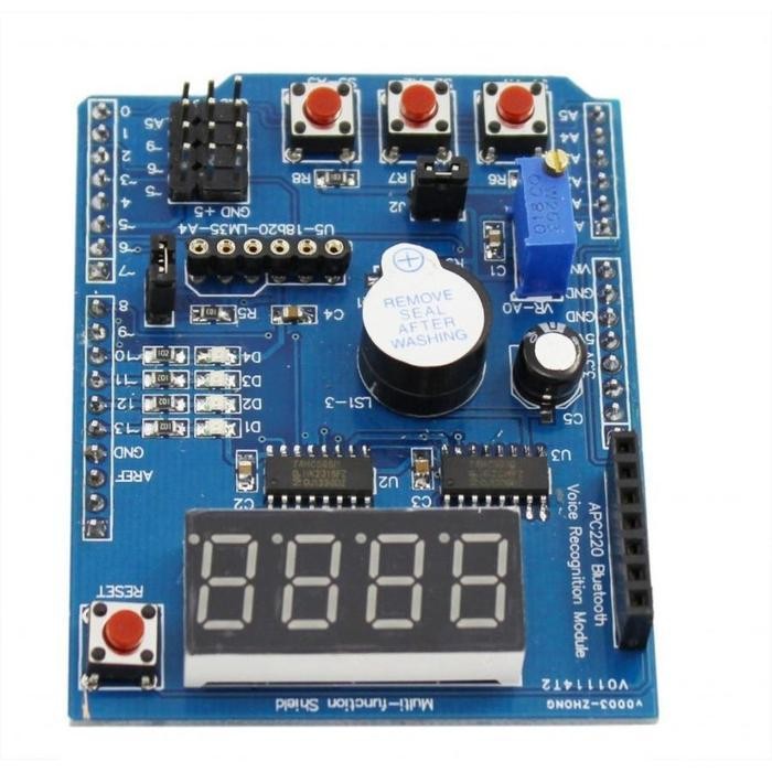 Arduino Multifunction Learning LED Buzzer 7 Segment Button Shield