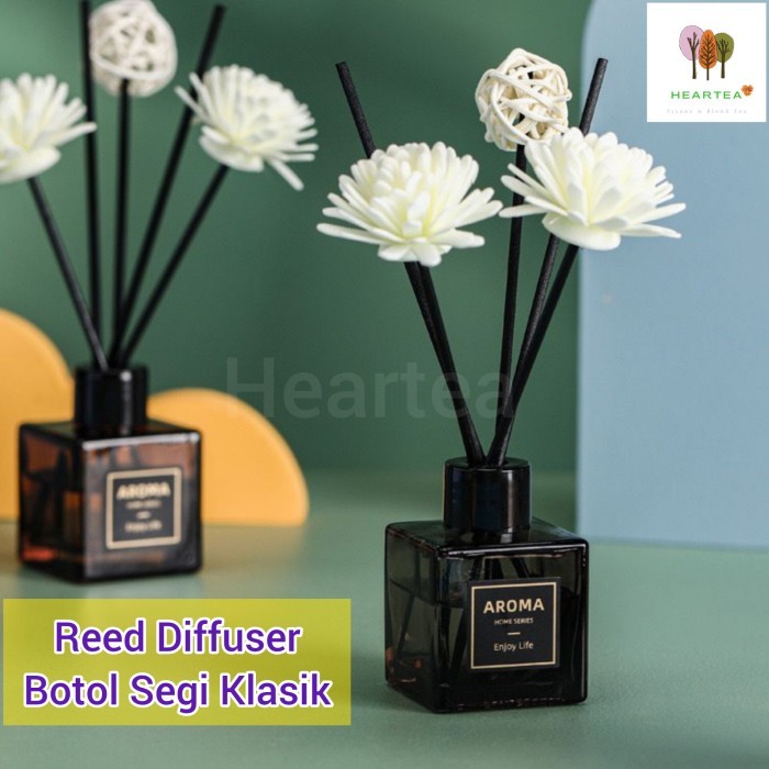 Reed Diffuser Pengharum Ruangan Aromaterapi Botol Segi 50 ML