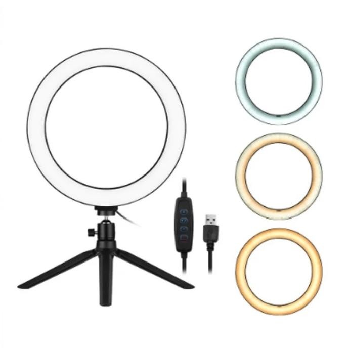 RINGLIGHT 26CM WITH TRIPOD MINI SUPPORT LAMPU RINGLIGHT GOOD QUALITY