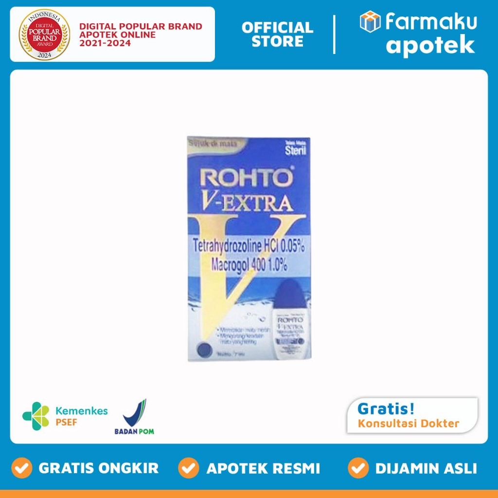 ROHTO V-EXTRA EYE DROP BOTOL 7 ML - BIN