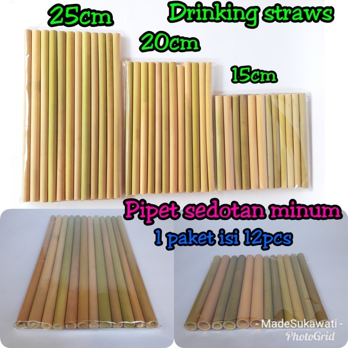 &<&<&<&] Sedotan pipet drinking straws bambu 25cm