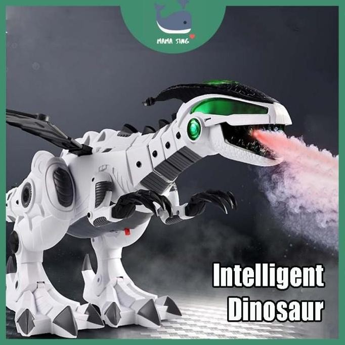 Mainan Robot Dinosaurus Pintar Remote Control - Sembur Asap Api