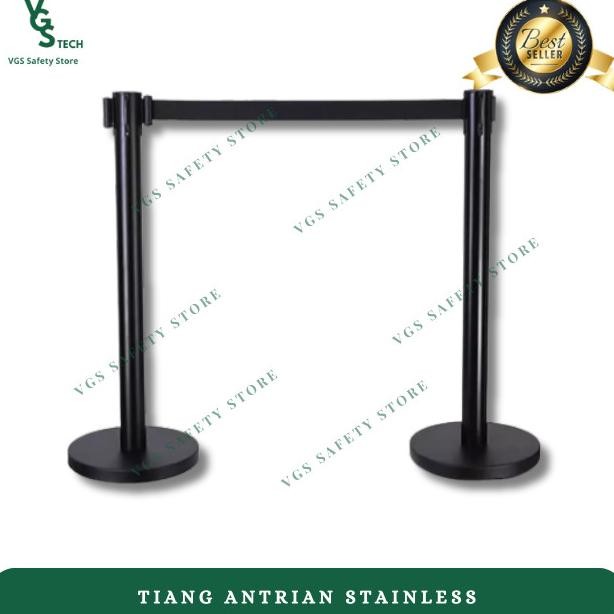 Tiang Antrian Stainless Queue Line Standing Barrier Pembatas Jalan