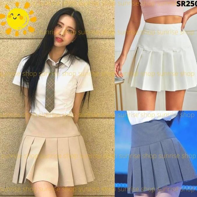 Diskon!! Half Pleated Mini Aline Skirt