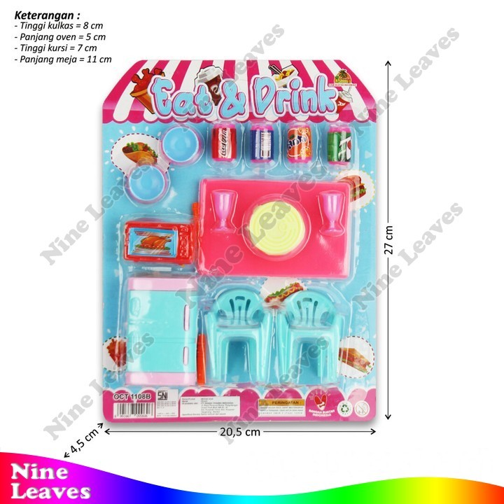 Mainan Anak Tableware + Kulkas Eat & Drink