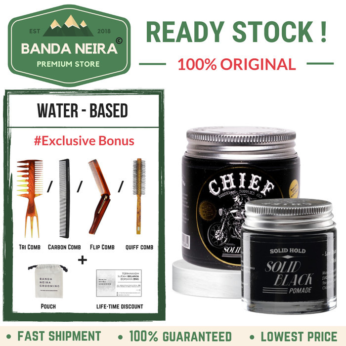 chief solid black water based waterbased pomade [kualitas terbaik]