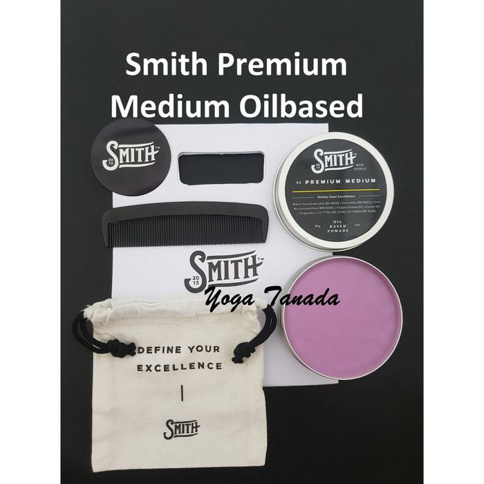 Pomade Smith Premium Medium Oilbased (Free Sisir & Pouch)