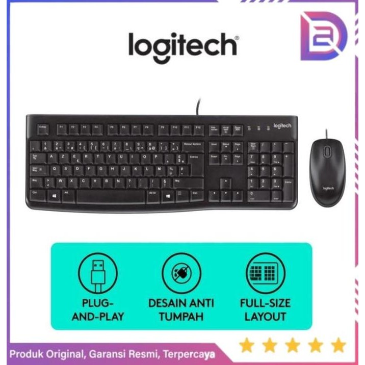 Logitech MK120 Combo Keyboard dan Mouse Wired Combo