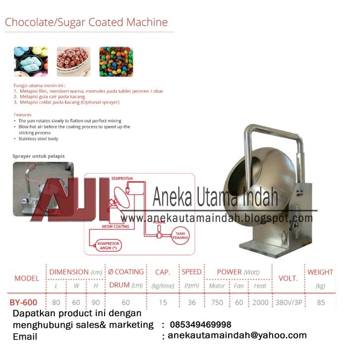 Chocolate Sugar Coated Machine - By-600 Getra
