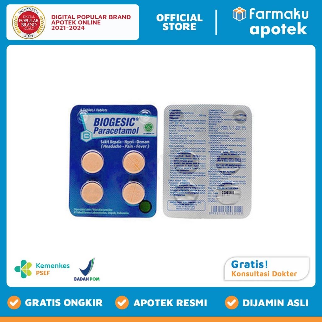 Biogesic Blister 4 Tablet - SLW