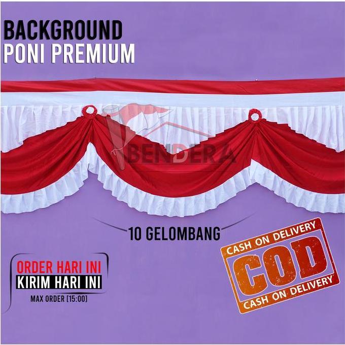 BENDERA BACKGROUND PONI 10 GELOMBANG Diskon