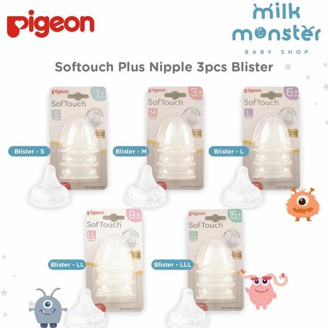 Pigeon Softouch Plus Nipple 3pcs Blister
