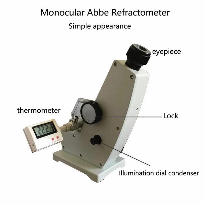 ABBE REFRACTOMETER 2WAJ MONOCHROMATIC REFRACTOMETER DIGITAL BRIX LAB ORIGINAL DAN TERPERCAYA