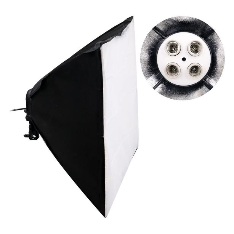 Paket Payung Softbox Reflektor 50X70Cm E27 4 Lamp Socket Stand