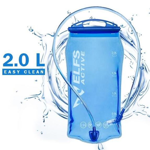 Elfs Active Water Bladder 2L Easy Clean Hydration Pack 1.5L