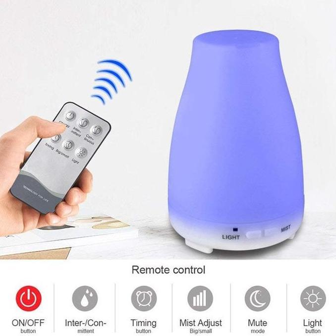 Arref - Essential Aroma Diffuser Ultrasonic 7 Led Color With Remote 200Ml