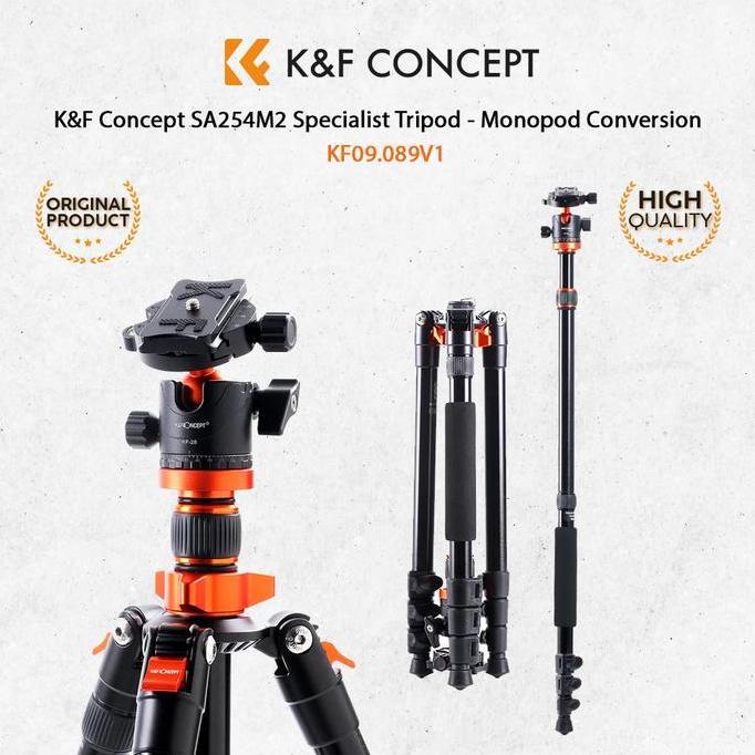 Action- K&F Knf Concept Sa254M2 Specialist Camera Tripod - Monopod Conversion