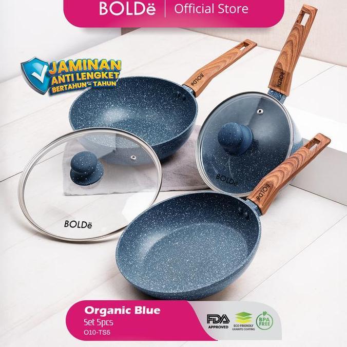 Organic Blue Pan Set 5Pcs