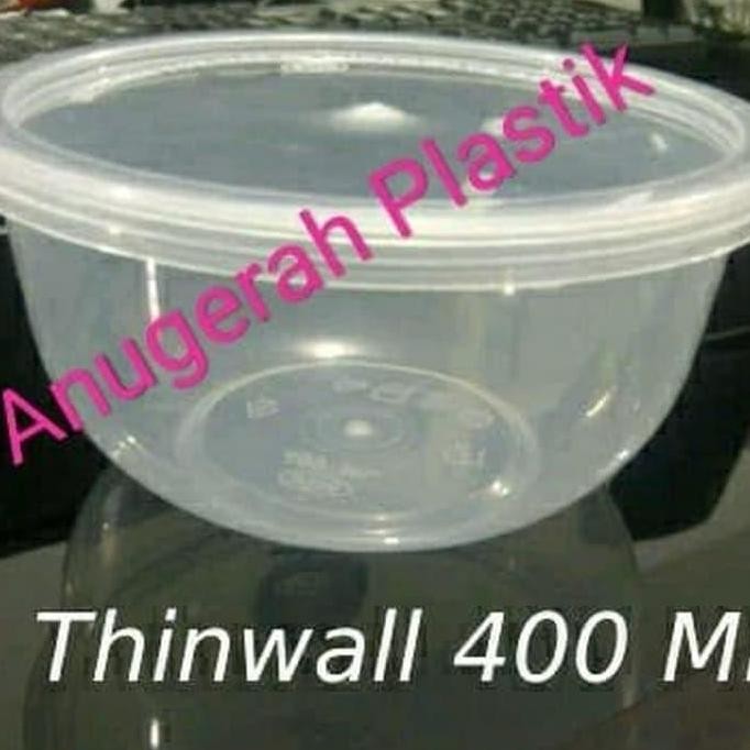 Food Container/Thinwall 400 ml Round + Tutup