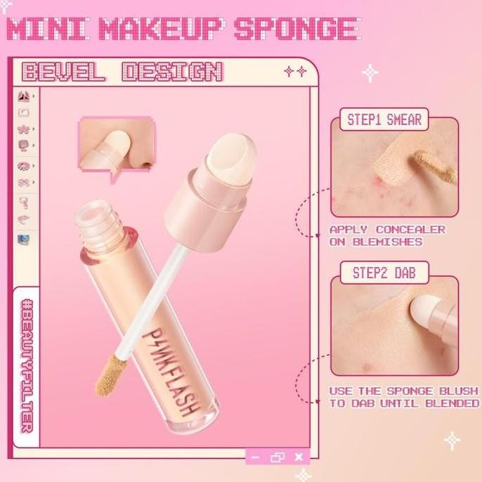 PINKFLASH Flawless Full Coverage Concealer Sponge Foundation Liquid REZ