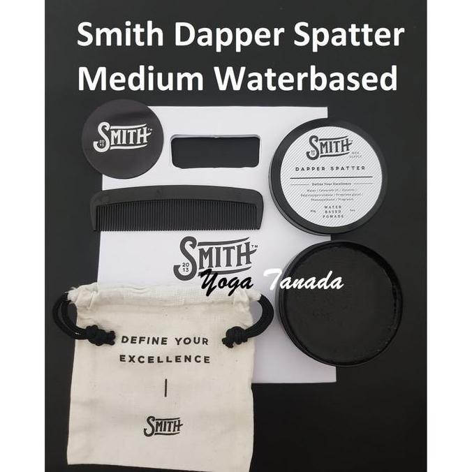 Pomade Smith Dapper Spatter Medium Waterbased (FREE SISIR & POUCH)
