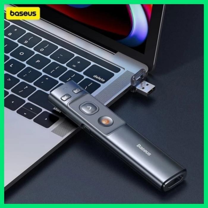 Baseus Orange Dot Wireless Presenter ( Red Laser ) ACFYB Layar Merah