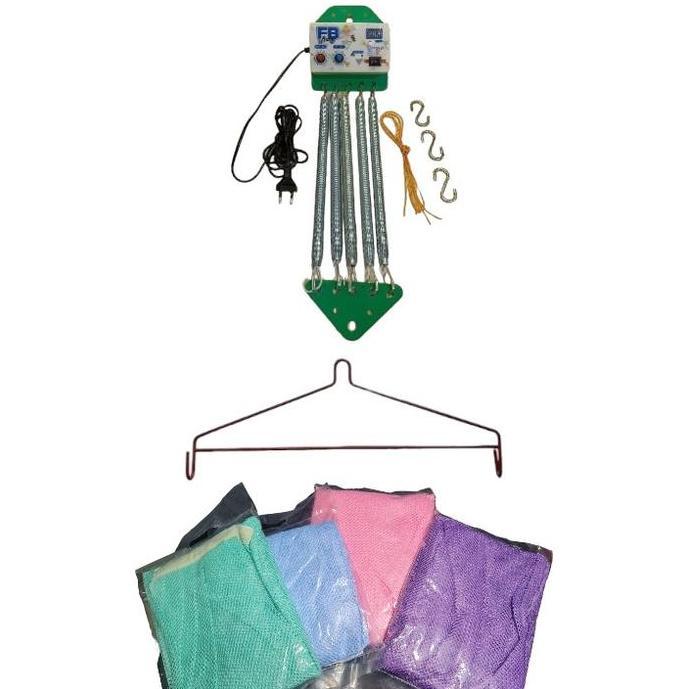 (Good) 1set mesin ayunan otomatis bayi+hanger segitiga+kain basic