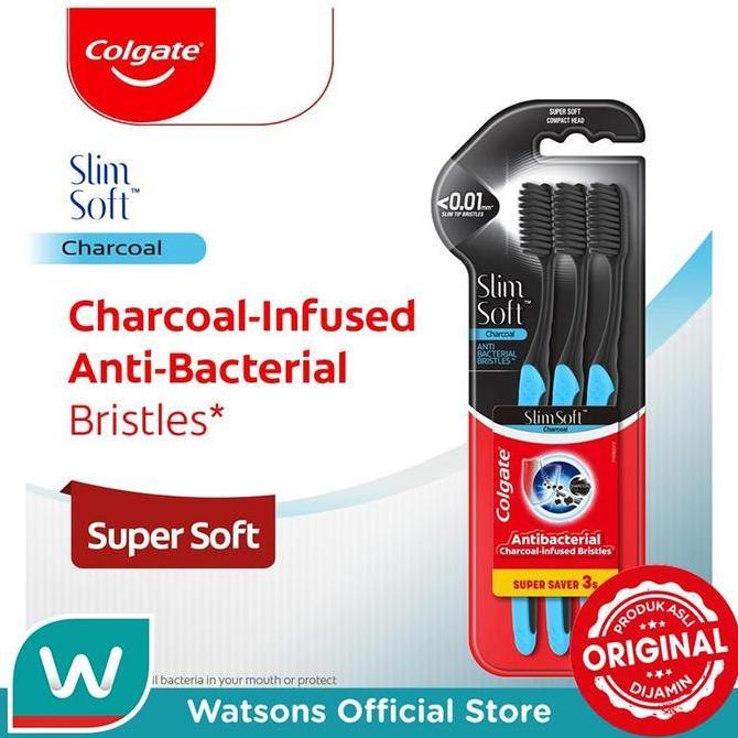 [LUVERS] COLGATE TOOTHBRUSH SLIMSOFT CHARCOAL 3S