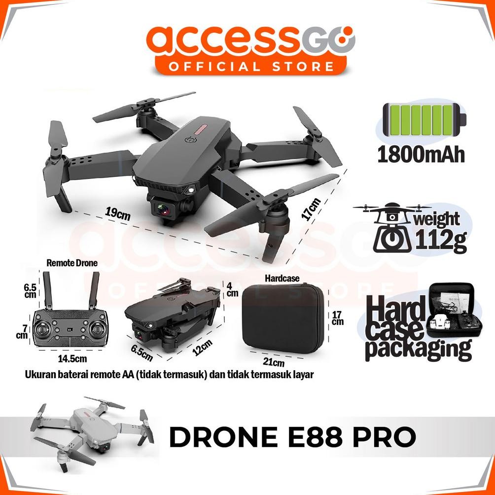 Drone E88pro 4K Ultra HD Foldable Drone Lipat Single Camera