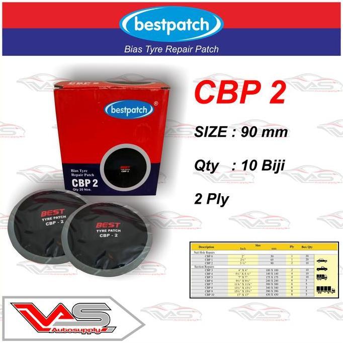 CBP2 2ply Bestpatch Bias Tyre Repair Patch 1box