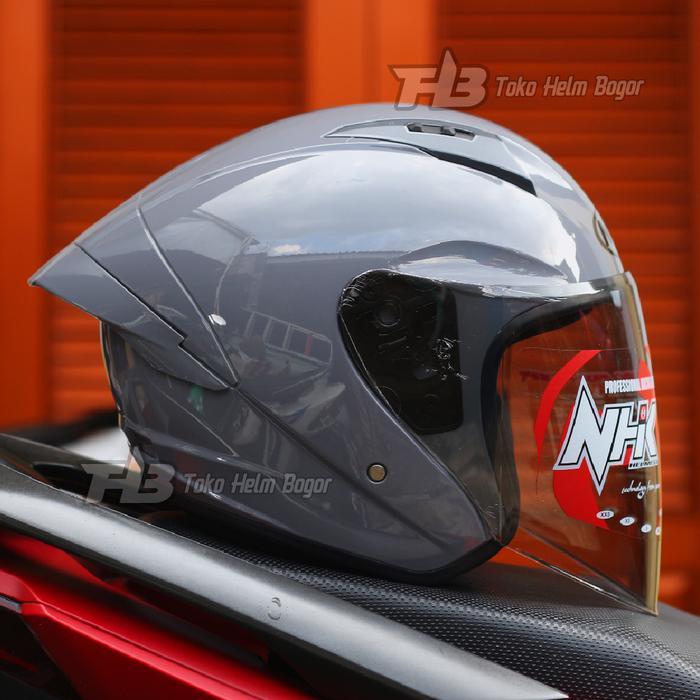 BEBAS ONGKIR - Helm NHK N1 Max solid DIM GREY GLOSSY