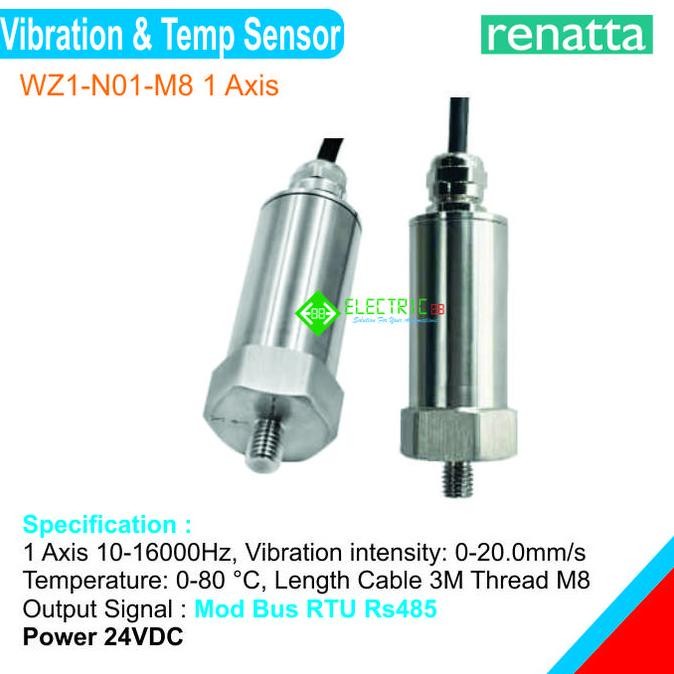 Premium Vibration & Temperature Sensor Output Rs485 / Sensor Getaran 1 Axis Promo