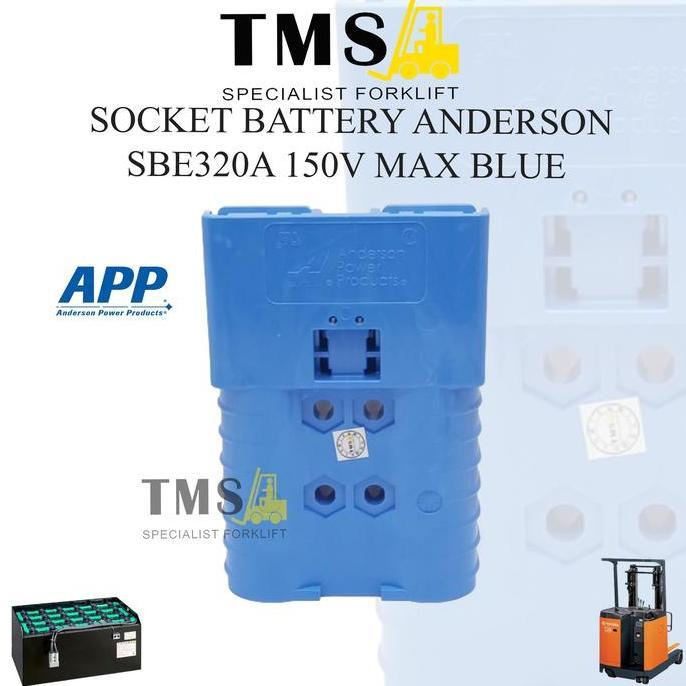 Socket Anderson SBE 320A 150V Socket Battery for Forklift Blue