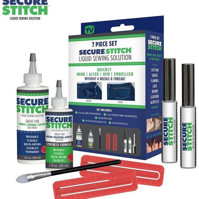 Promo Secure Stitch Liquid Glue Sewing Solution Set Kit - Lem Jahit Diskon