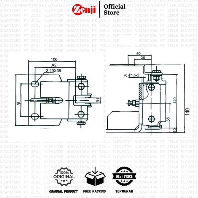 GUIDE SHOE ELEVATOR TYPE HDX 01