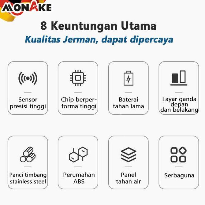 MONAKE Jerman 40KG Digital Computing Scale Timbangan Buah Digital Double Display DS