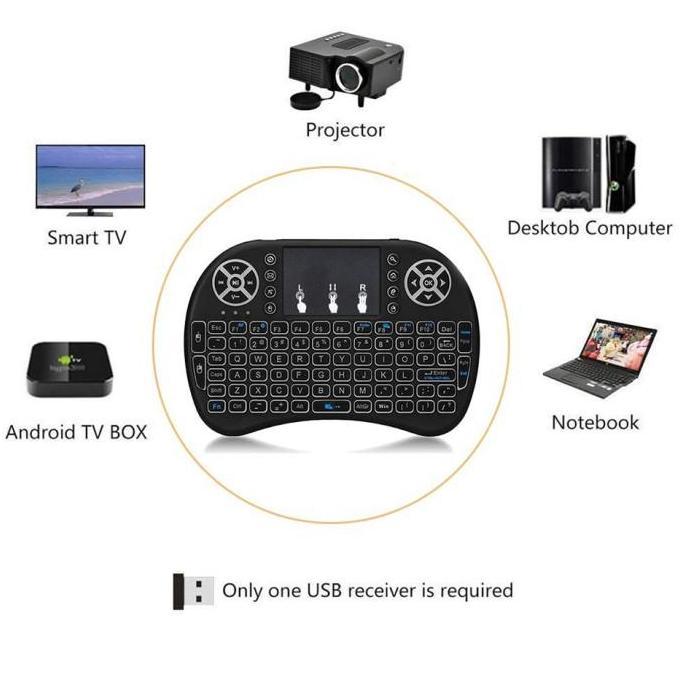 Gemgem- Aven Keyboard Mini I8 Keypad Wireless Touchpad Backlight Pc Android Tv
