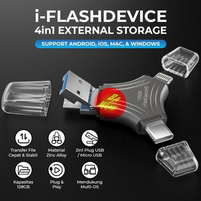 4in1 OTG Flashdisk External Flash Drive Micro USB A C Type-C Lightning