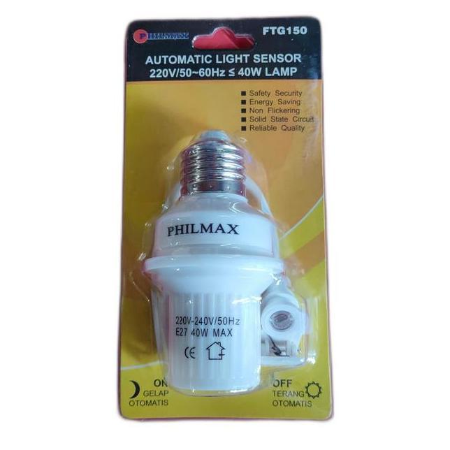 Fitting Lampu Sensor Cahaya Otomatis E27 Philmax Ftg150