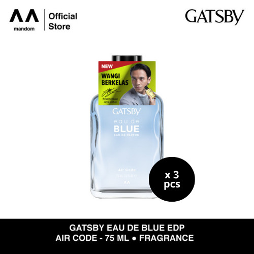 GATSBY Eau De Blue EDP Air Code 75 ml x 3 pcs