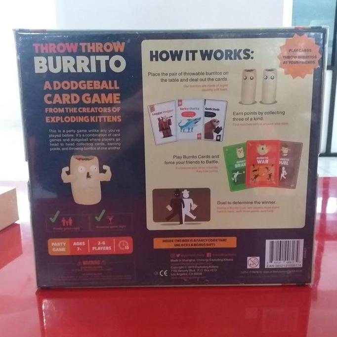 THROW THROW BURRITO BOARD GAME ORIGINAL KODE 159