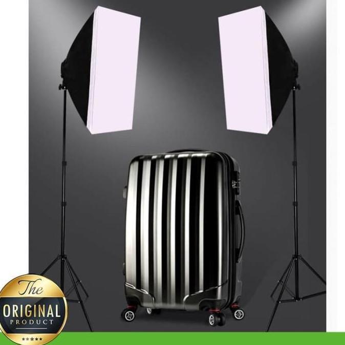 Paket Double Softbox Midio A1 Light Stand 2M + 1 Socket E27 + Sofbox
