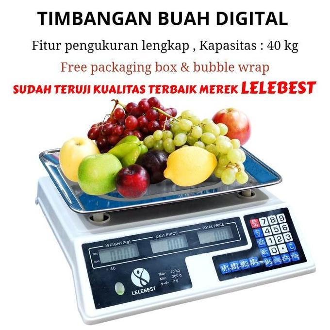 Timbangan Buah Digital 40kg Double Display Digital Computing Scale Kitchenware