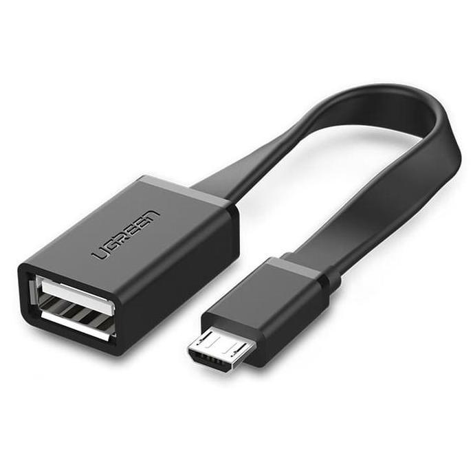 UGREEN Micro-USB OTG Adapter Cable Flat Straight 10cm BLACK