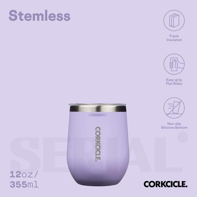 New- Corkcicle Stemless 12Oz - Lilac