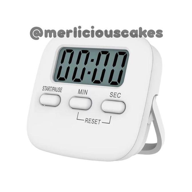 White Magnetic Digital Kitchen Timer Dapur Stopwatch