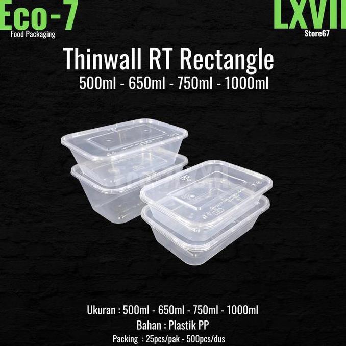 Lunch Box Plastik Thinwall Persegi 750ml