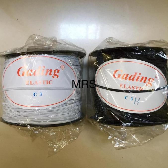 Tali masker Elastis 3.mm-Hitam-putih